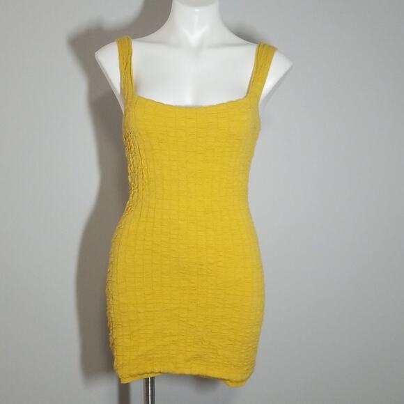 NWOT FP Beach Mustard Yellow Mini Dress - Picture 1 of 9